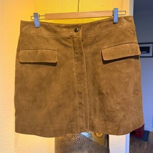 Reiss Brown Suede Mini Skirt
